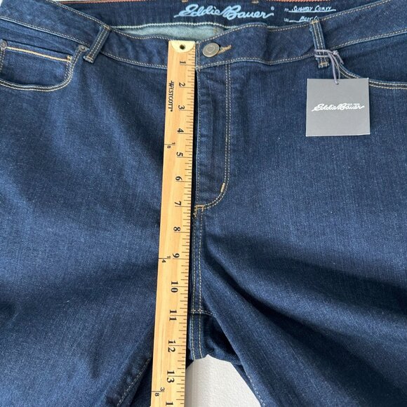 Eddie Bauer Slightly Curvy Mid Rise Bootcut Jeans Size 20 Stretch - Picture 7 of 11